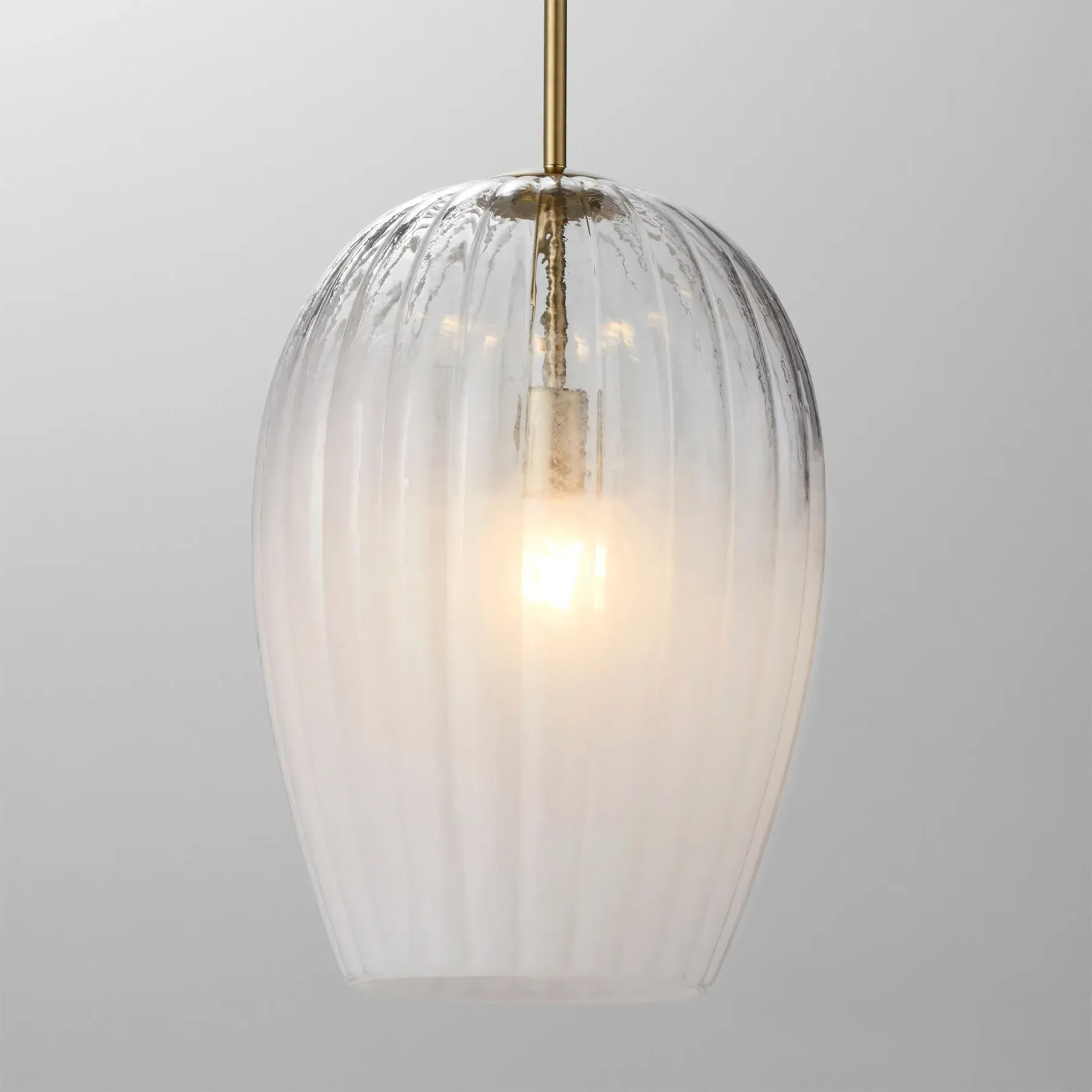 Cheryl Large Single Pendant Light - White, Aged Brass