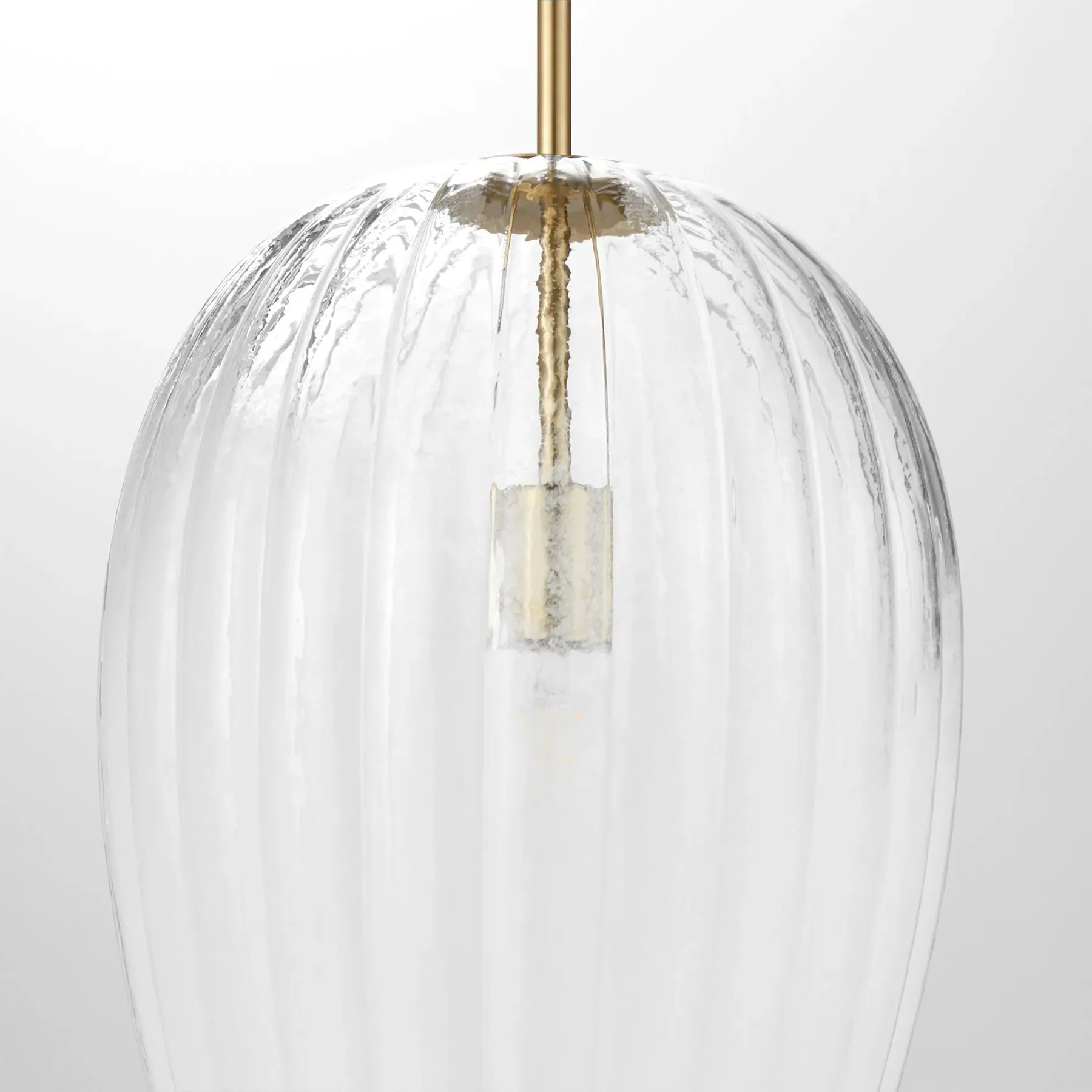 Cheryl Large Single Pendant Light - White, Aged Brass