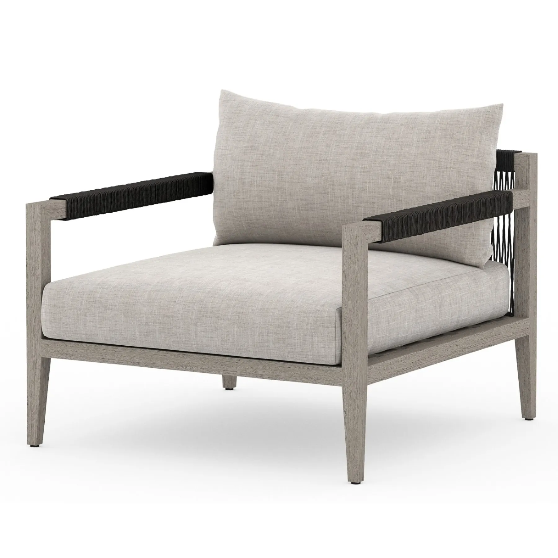 Cheryl Outdoor Arm Chair - Light Grey, Teak