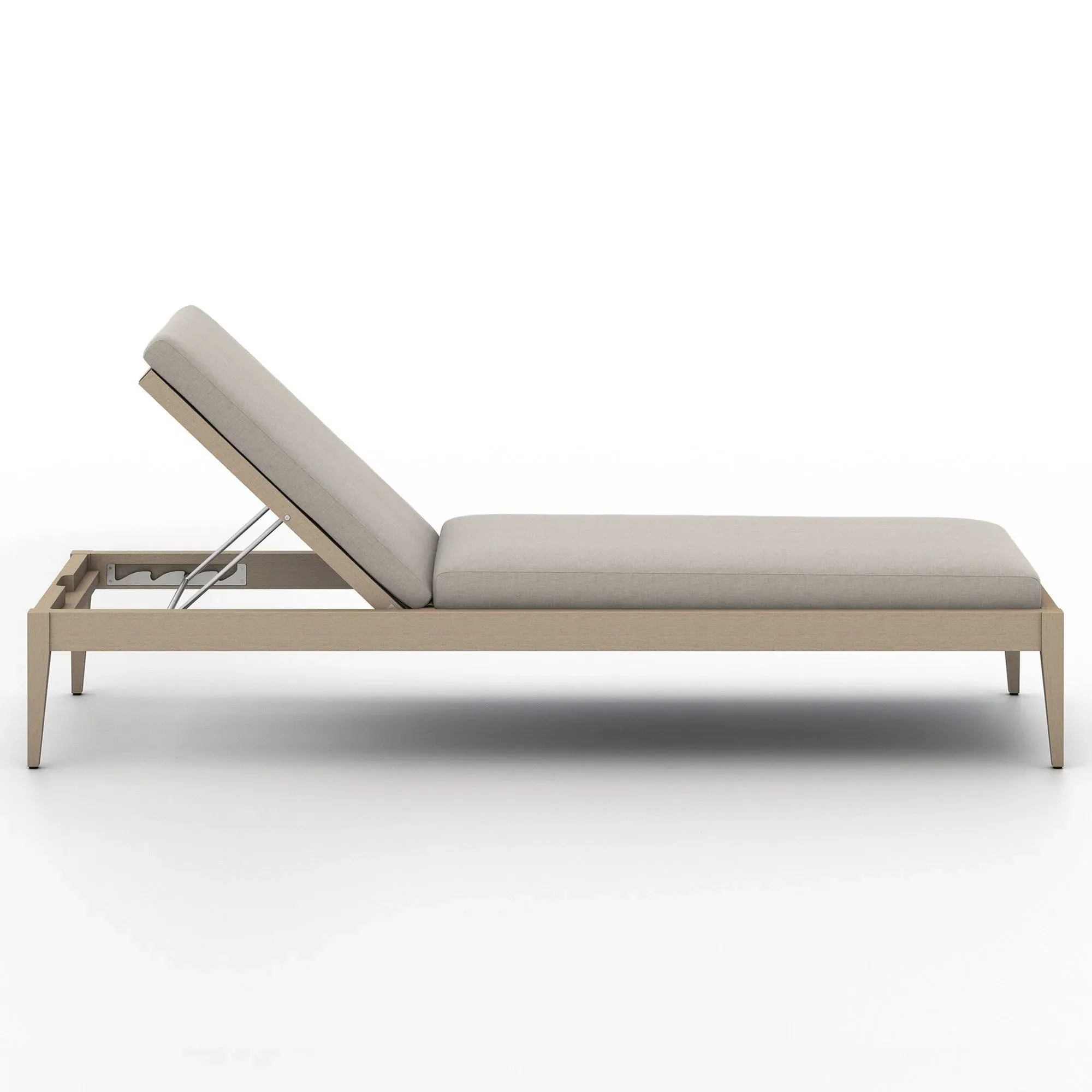 Cheryl Outdoor Chaise Lounge - Light Grey, Teak
