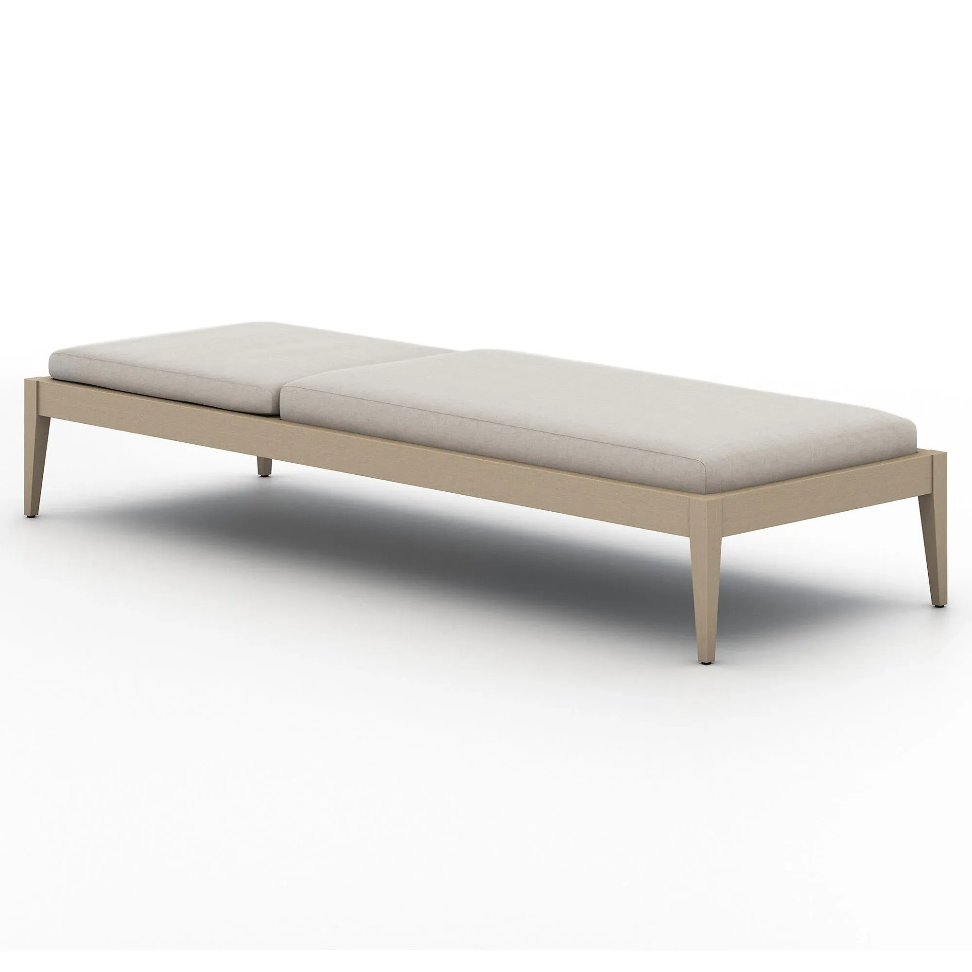 Cheryl Outdoor Chaise Lounge - Light Grey, Teak