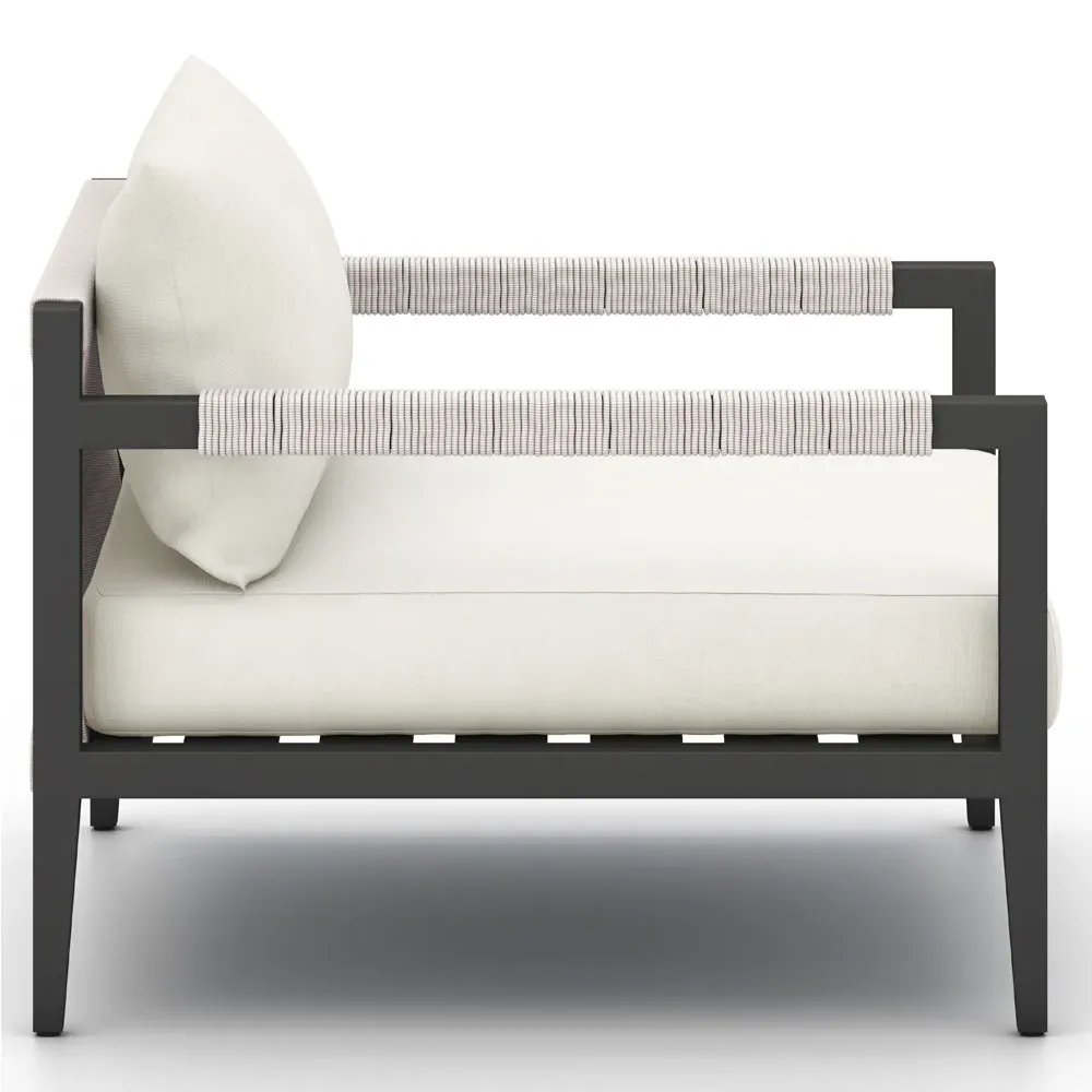 Cheryl Outdoor Dining Arm Chair - White, Aluminum