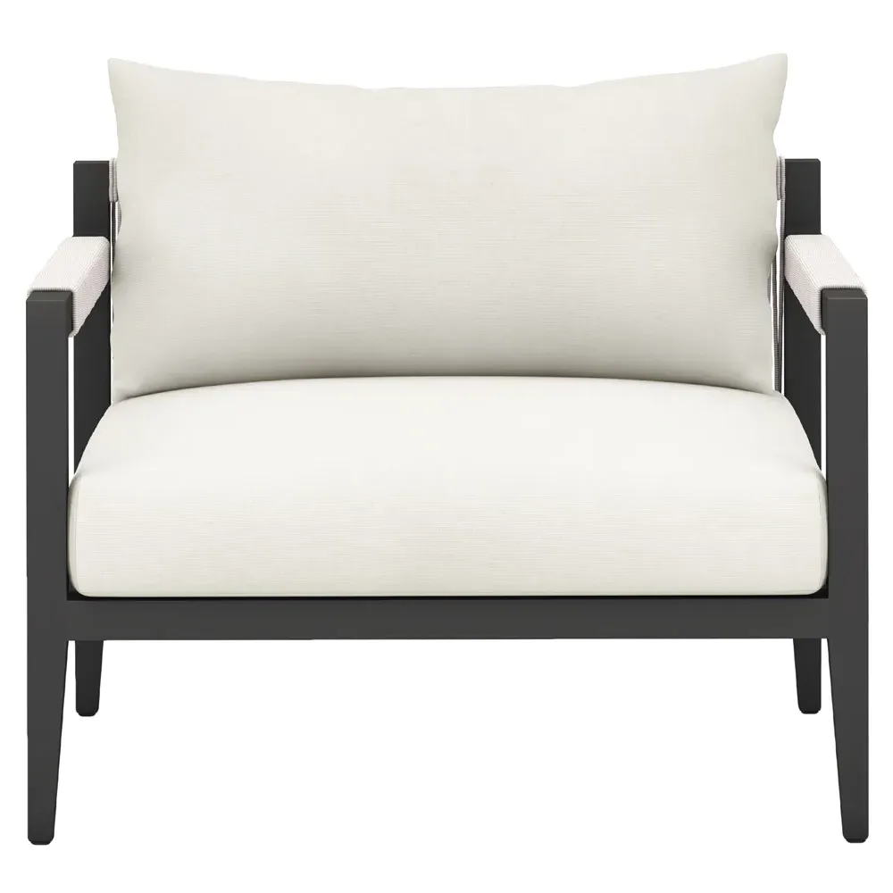 Cheryl Outdoor Dining Arm Chair - White, Aluminum image