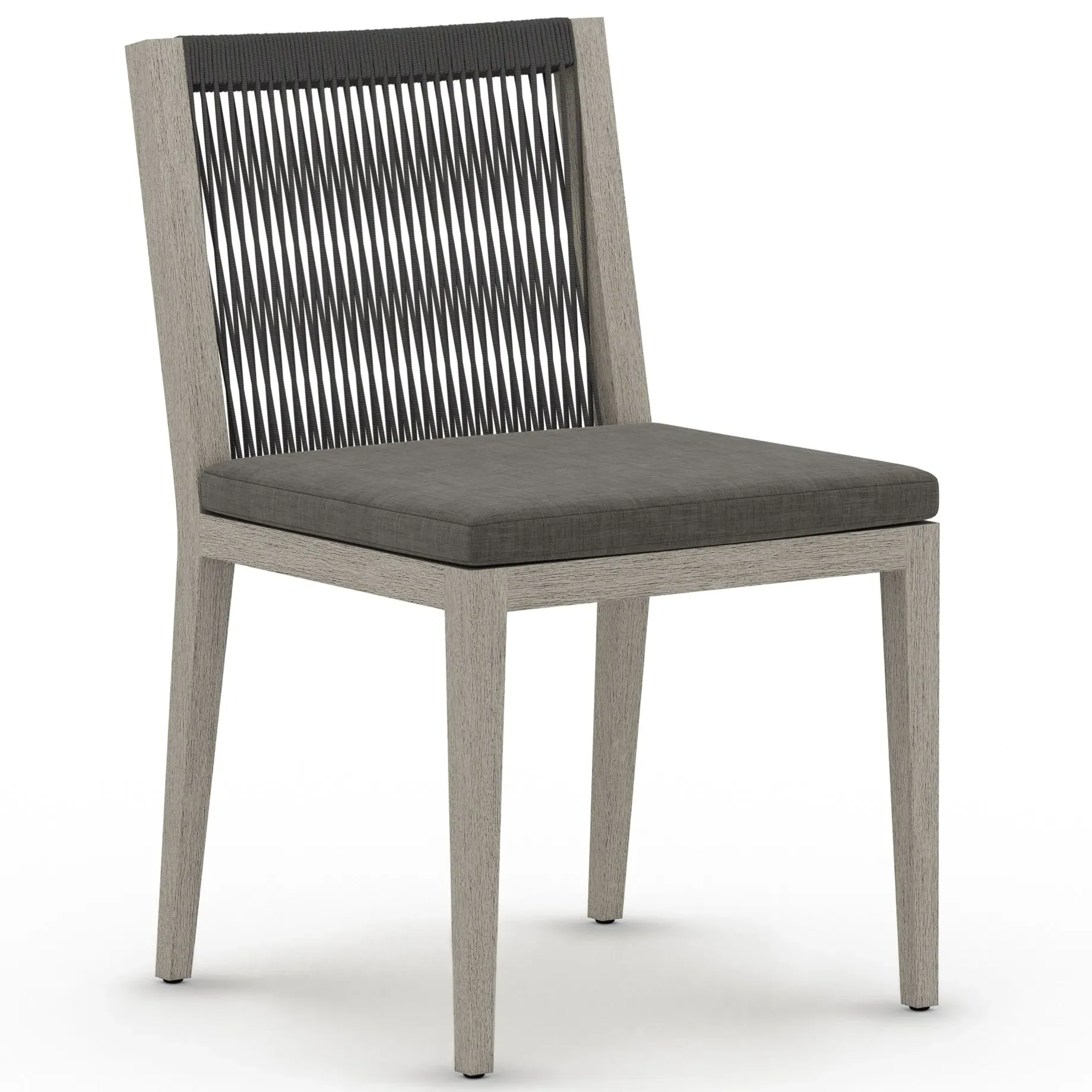 Cheryl Outdoor Dining Side Chair - Black, Teak
