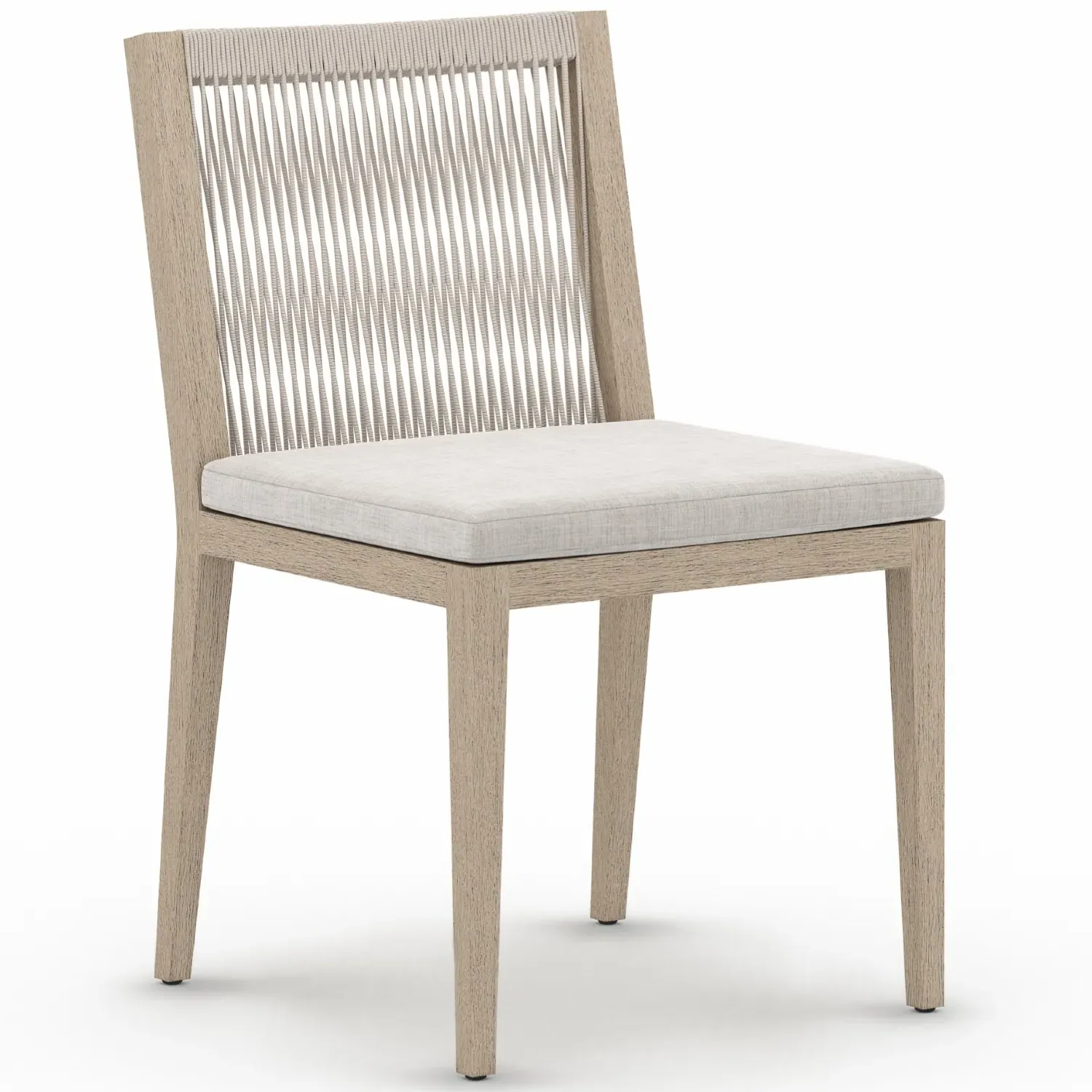 Cheryl Outdoor Dining Side Chair - Light Grey, Teak