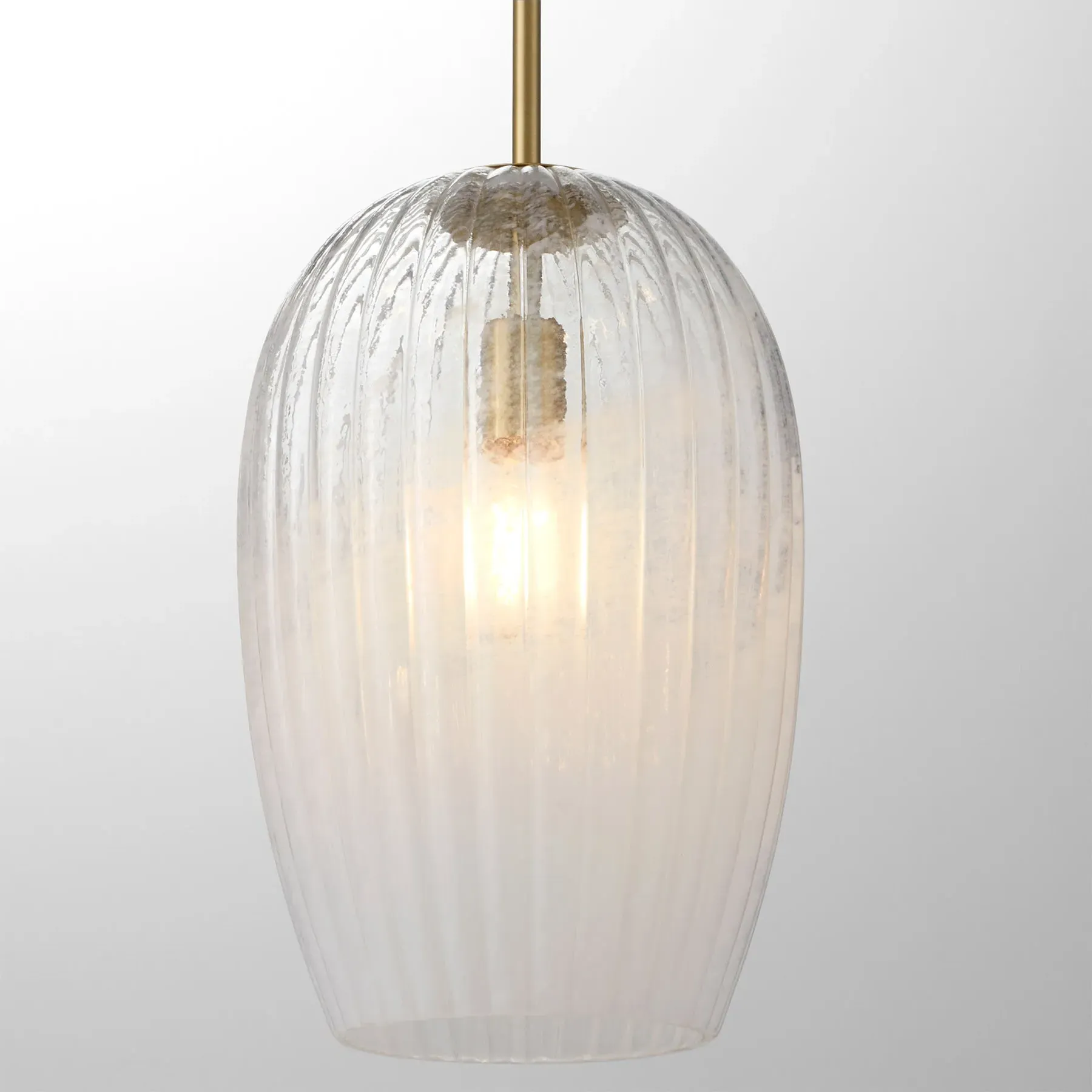 Cheryl Small Single Pendant Light - White, Aged Brass