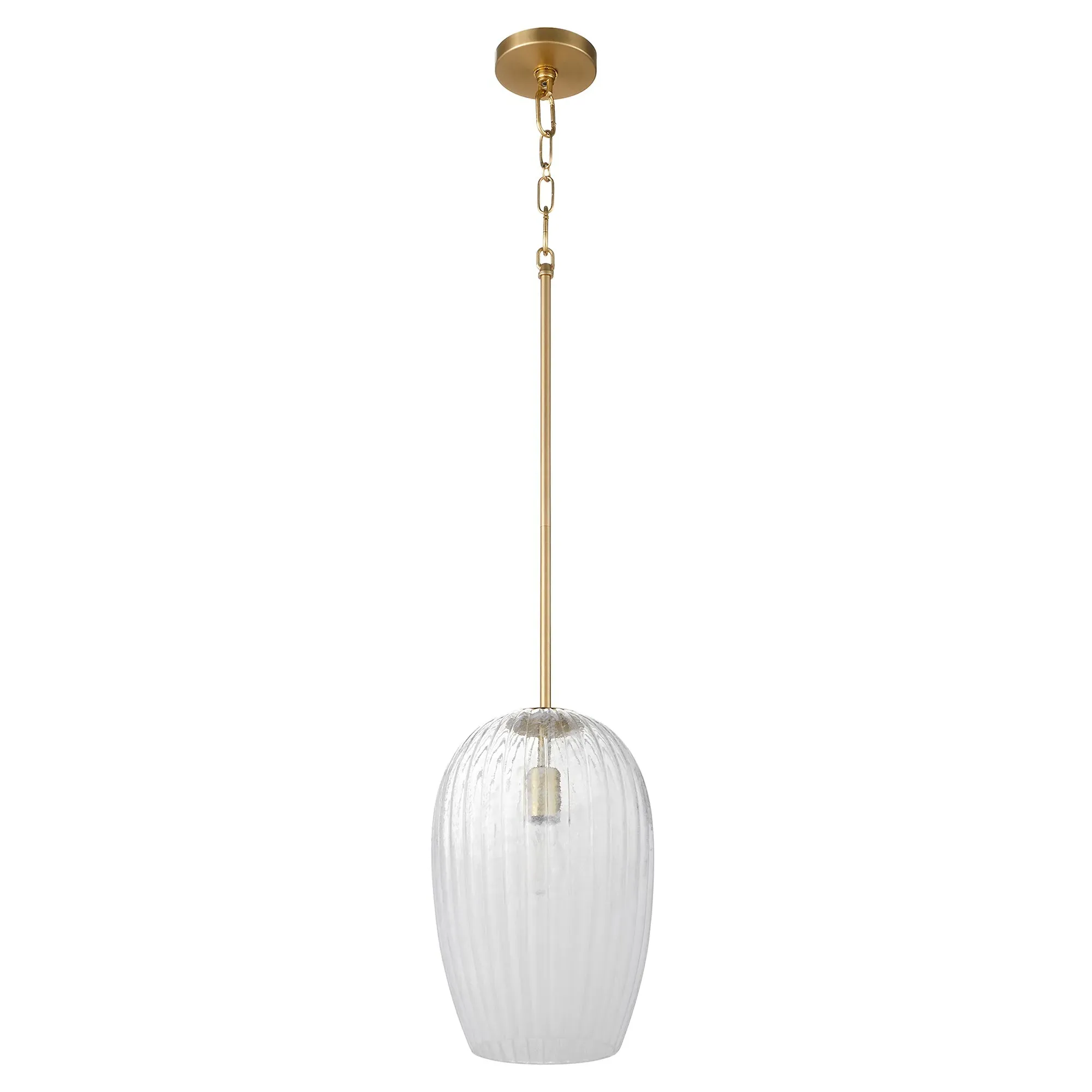 Cheryl Small Single Pendant Light - White, Aged Brass image