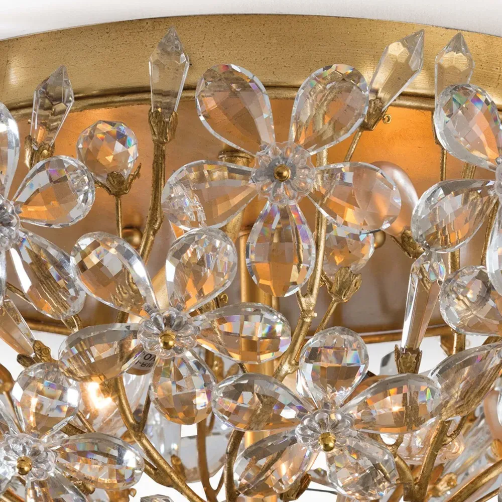 Cheshire Flush Mount Light - Gold Leaf, Metal