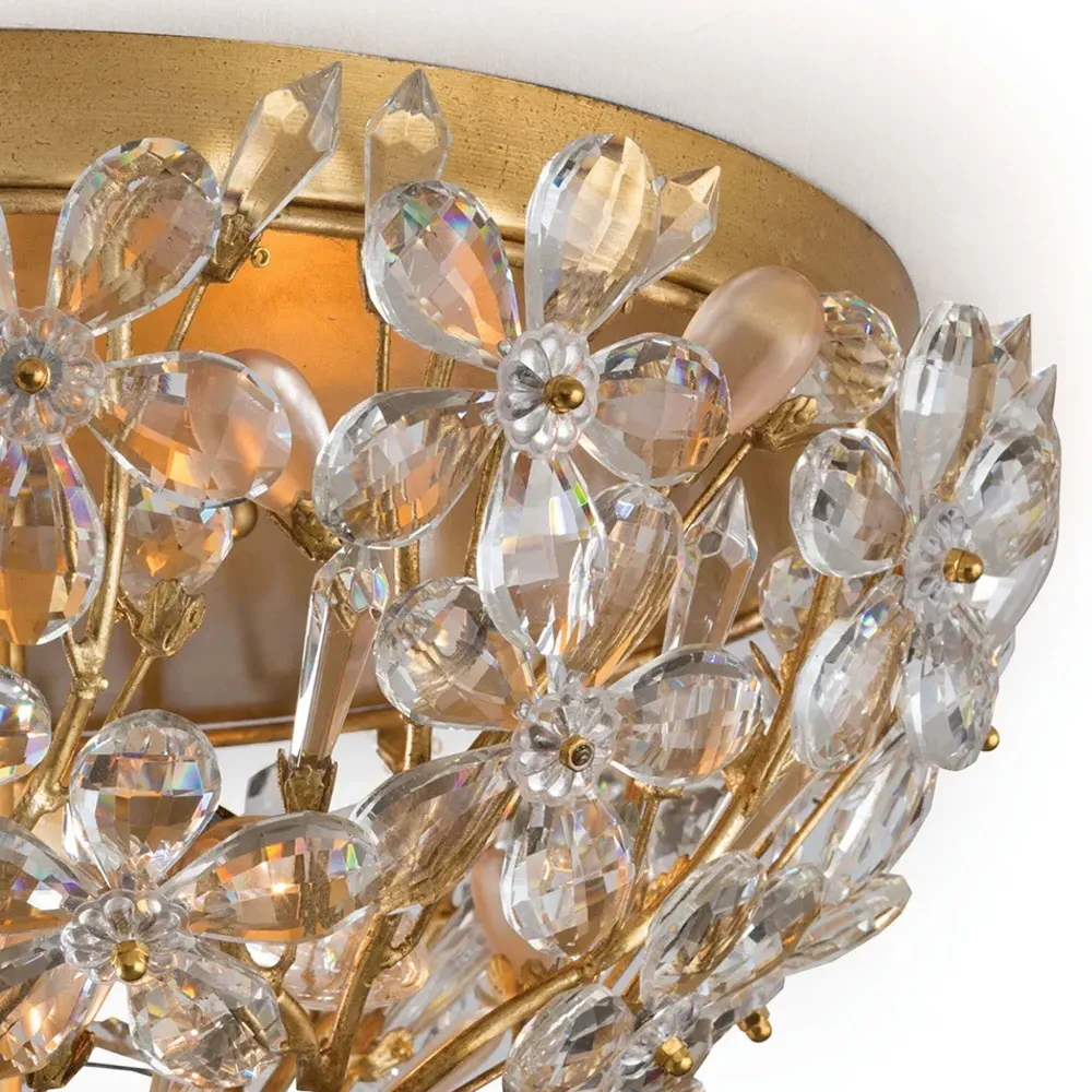 Cheshire Flush Mount Light - Gold Leaf, Metal