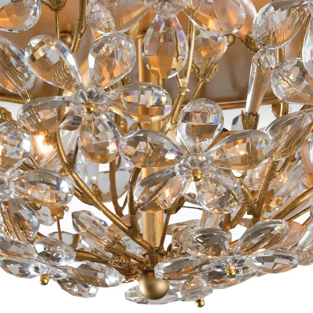 Cheshire Flush Mount Light - Gold Leaf, Metal