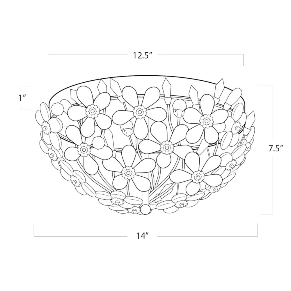 Cheshire Flush Mount Light - Gold Leaf, Metal