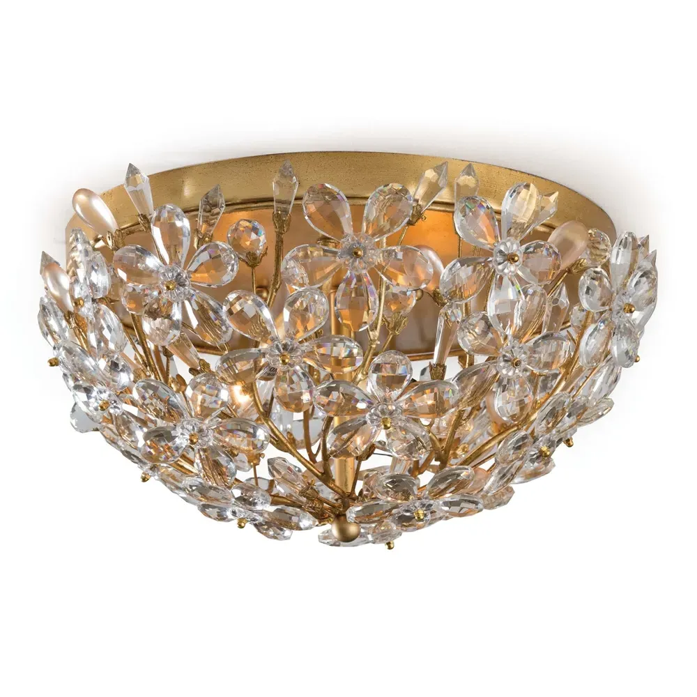 Cheshire Flush Mount Light - Gold Leaf, Metal