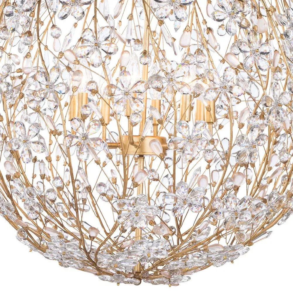 Cheshire Small Chandelier - Gold, Crystal