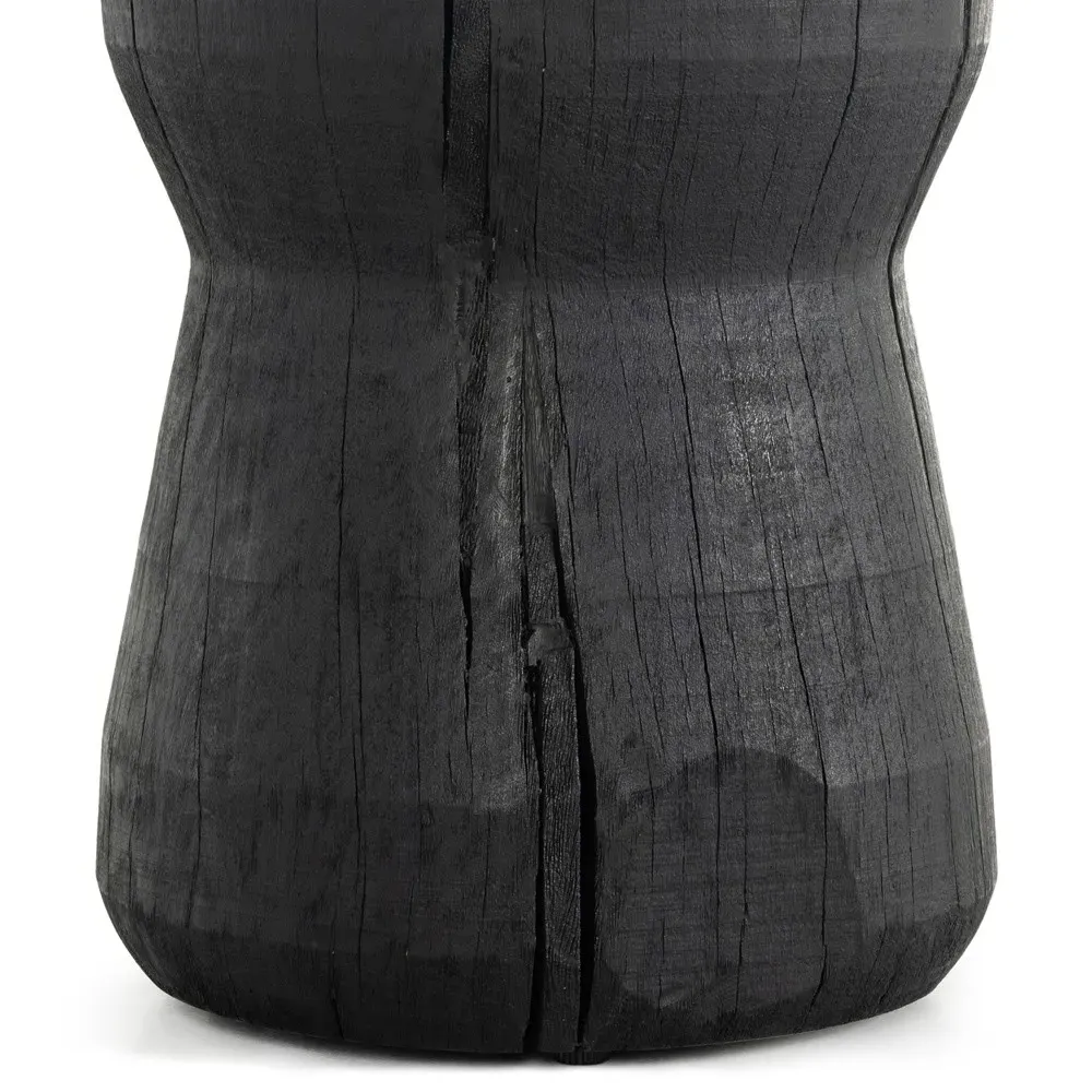 Chester Round Chess Game Table - Black, Reclaimed Wood