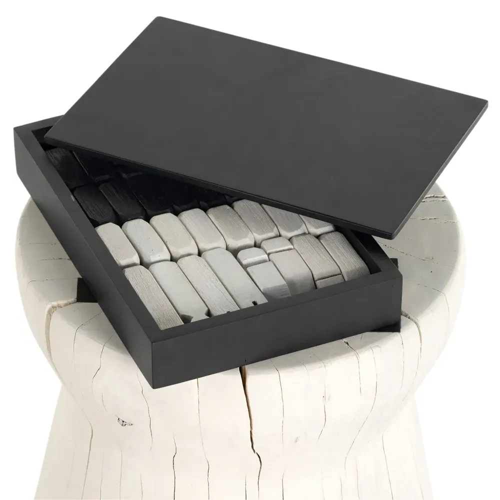 Chester Round Chess Game Table - Cream, Reclaimed Wood