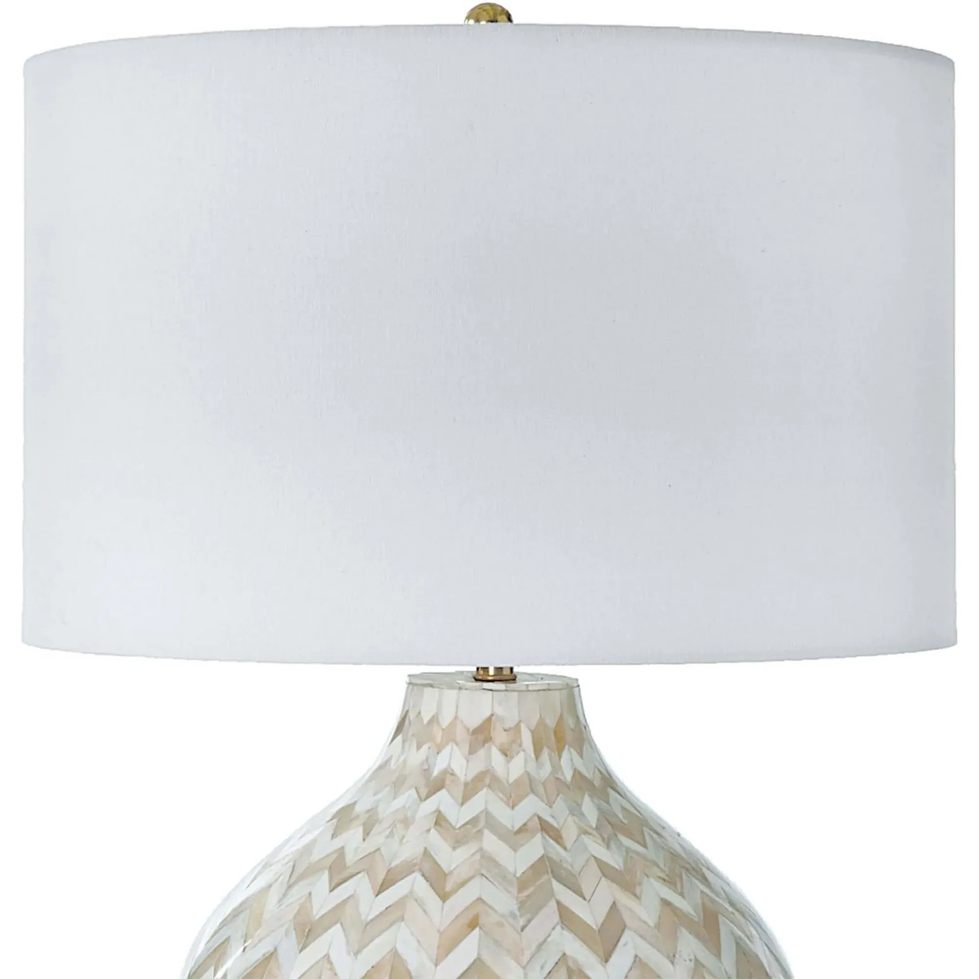 Chevron Bedside Table Lamp - Natural, Bone