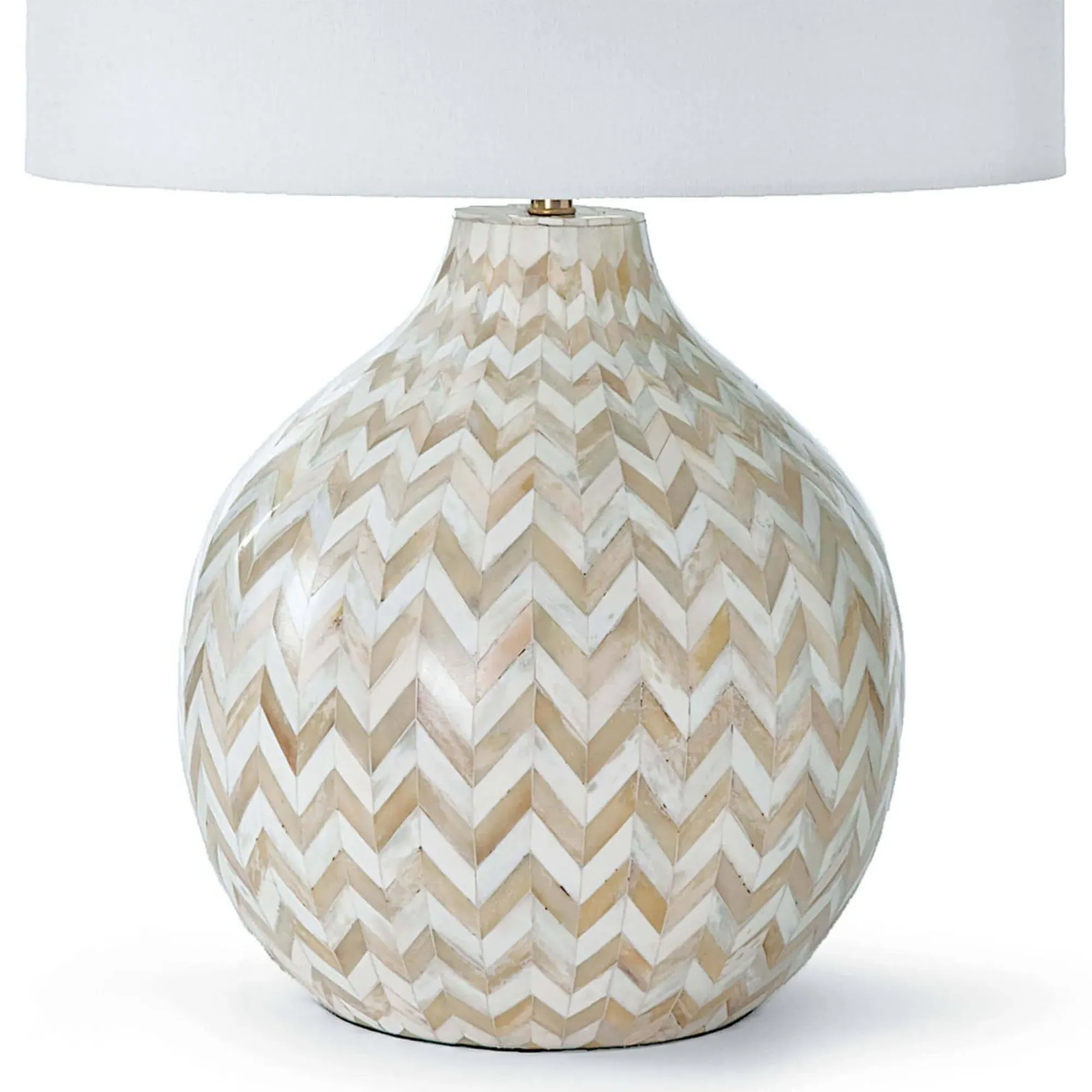 Chevron Bedside Table Lamp - Natural, Bone