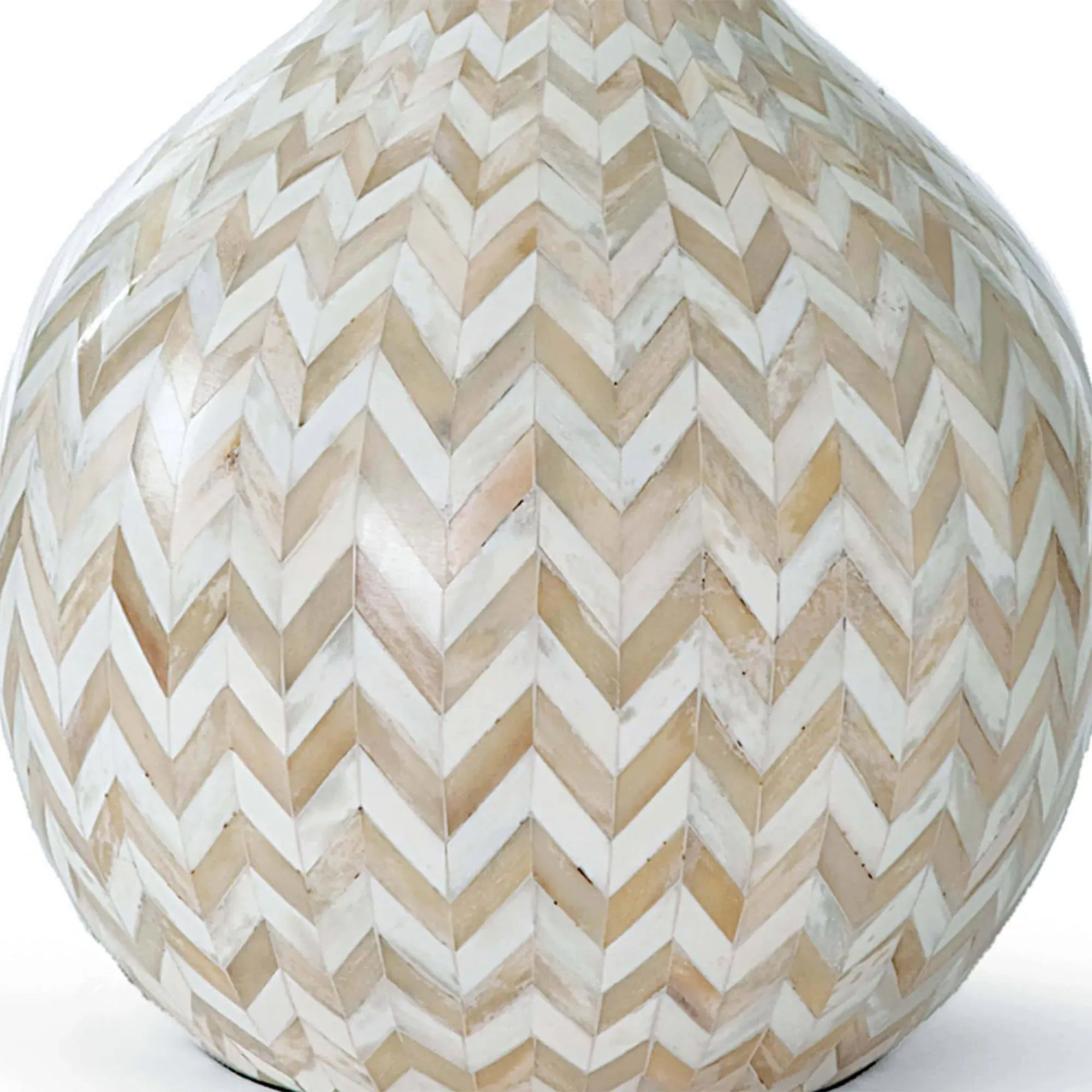 Chevron Bedside Table Lamp - Natural, Bone