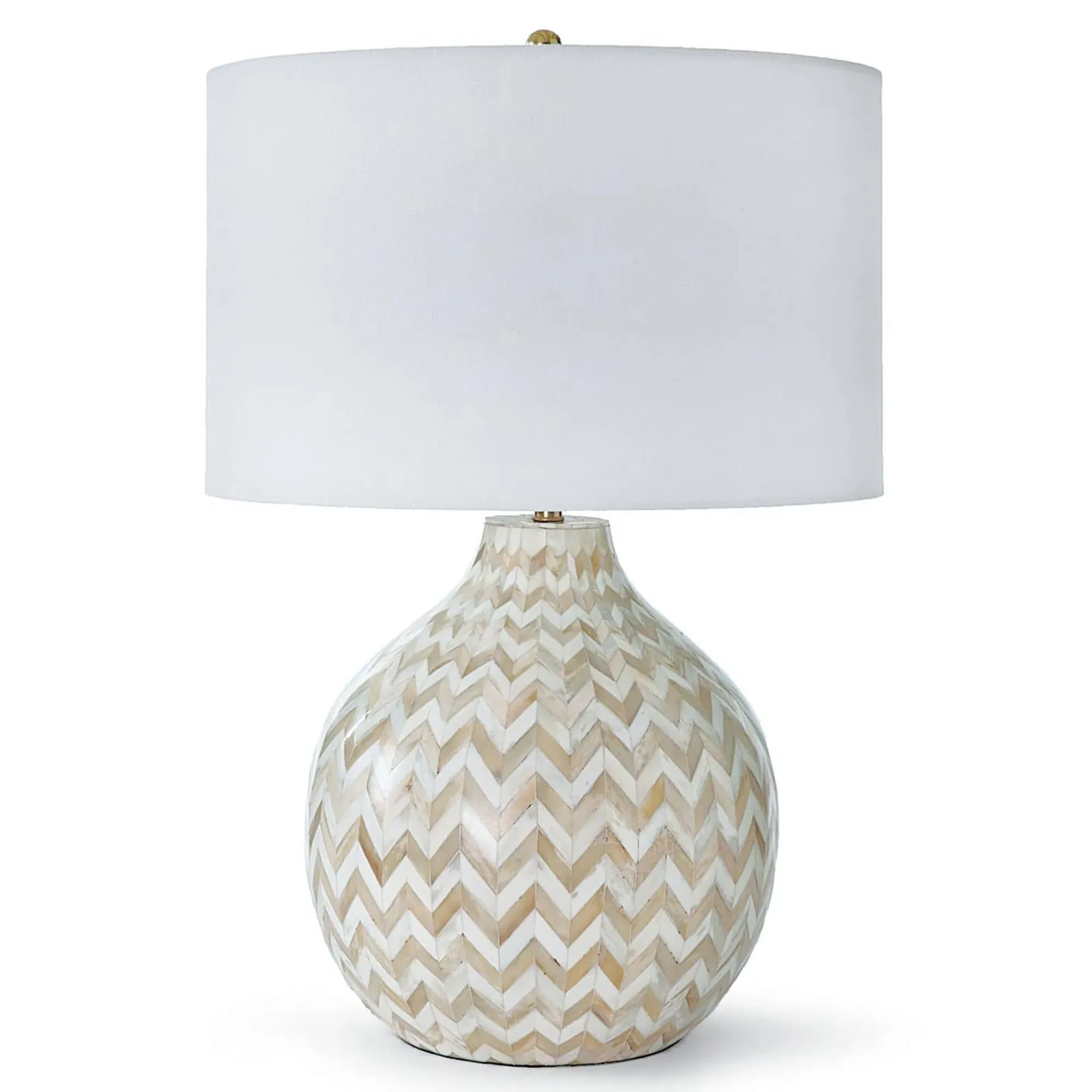 Chevron Bedside Table Lamp - Natural, Bone
