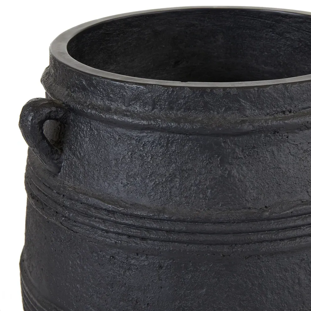 Chicago Large Outdoor Planter - Black, Concrete