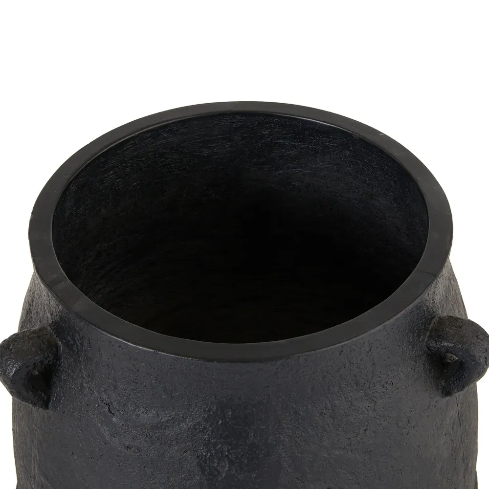 Chicago Small Outdoor Planter - Black, Concrete