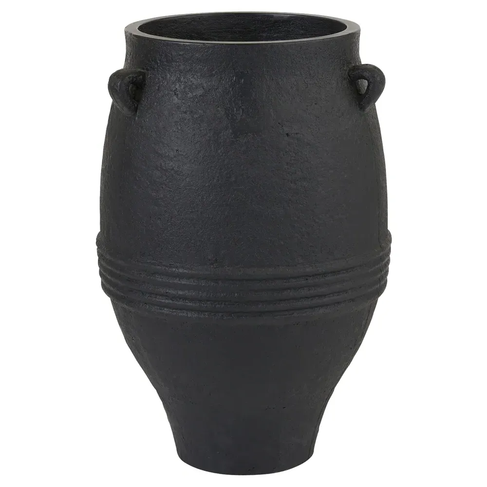 Chicago Small Outdoor Planter - Black, Concrete image