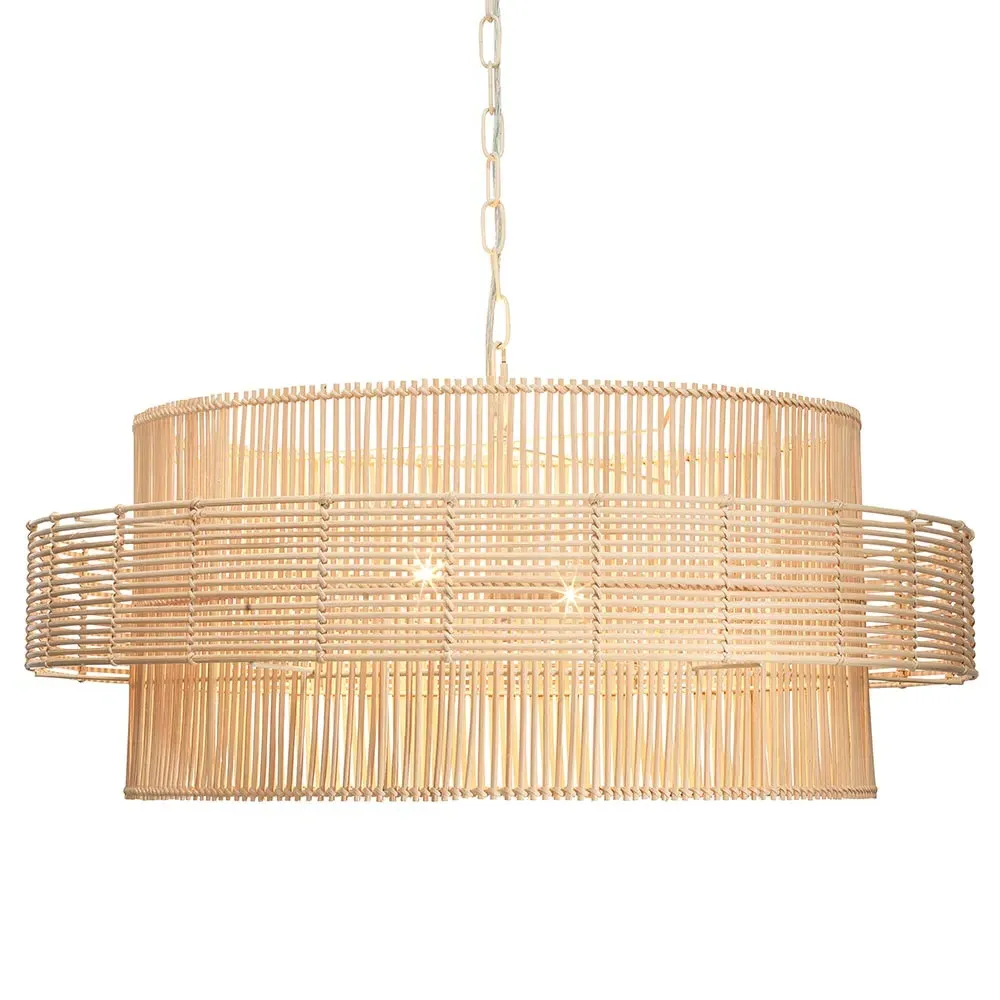 Chino Single Pendant Light - Beige, Rattan