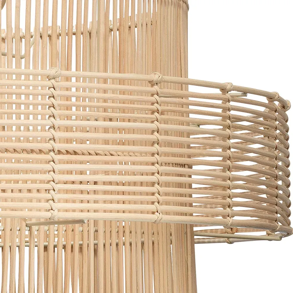 Chino Single Pendant Light - Beige, Rattan