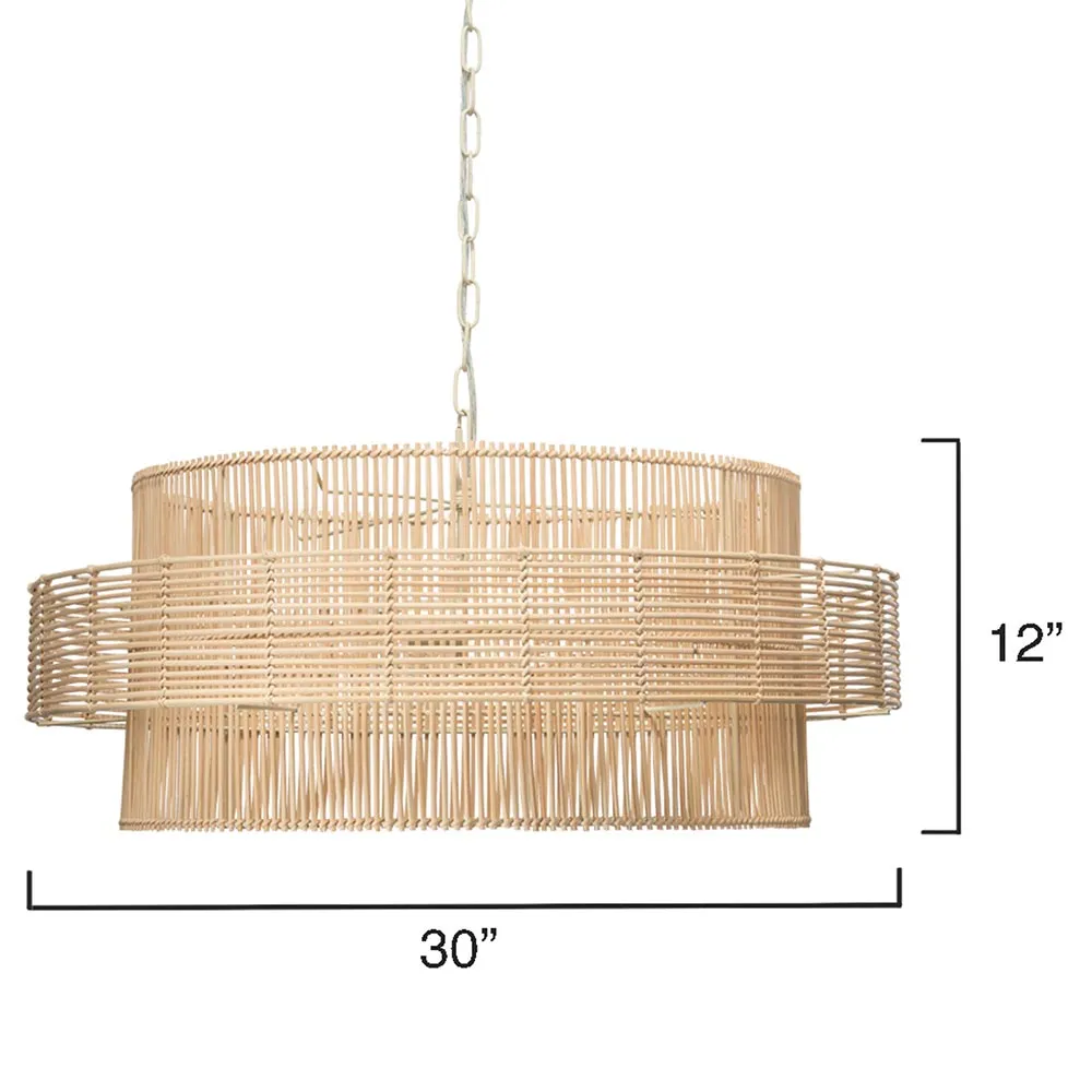 Chino Single Pendant Light - Beige, Rattan
