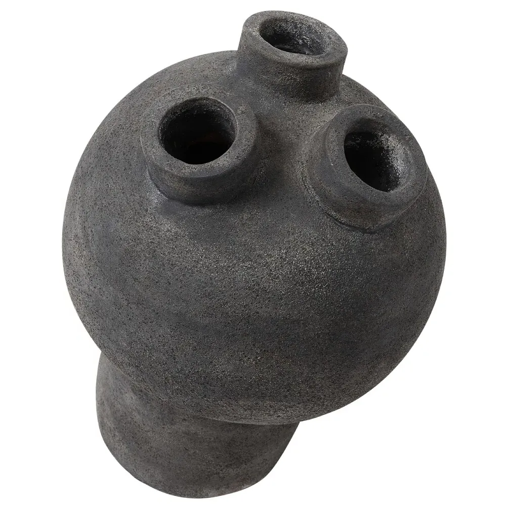 Chloe 3 Hole Decorative Vase - Grey, Terracotta