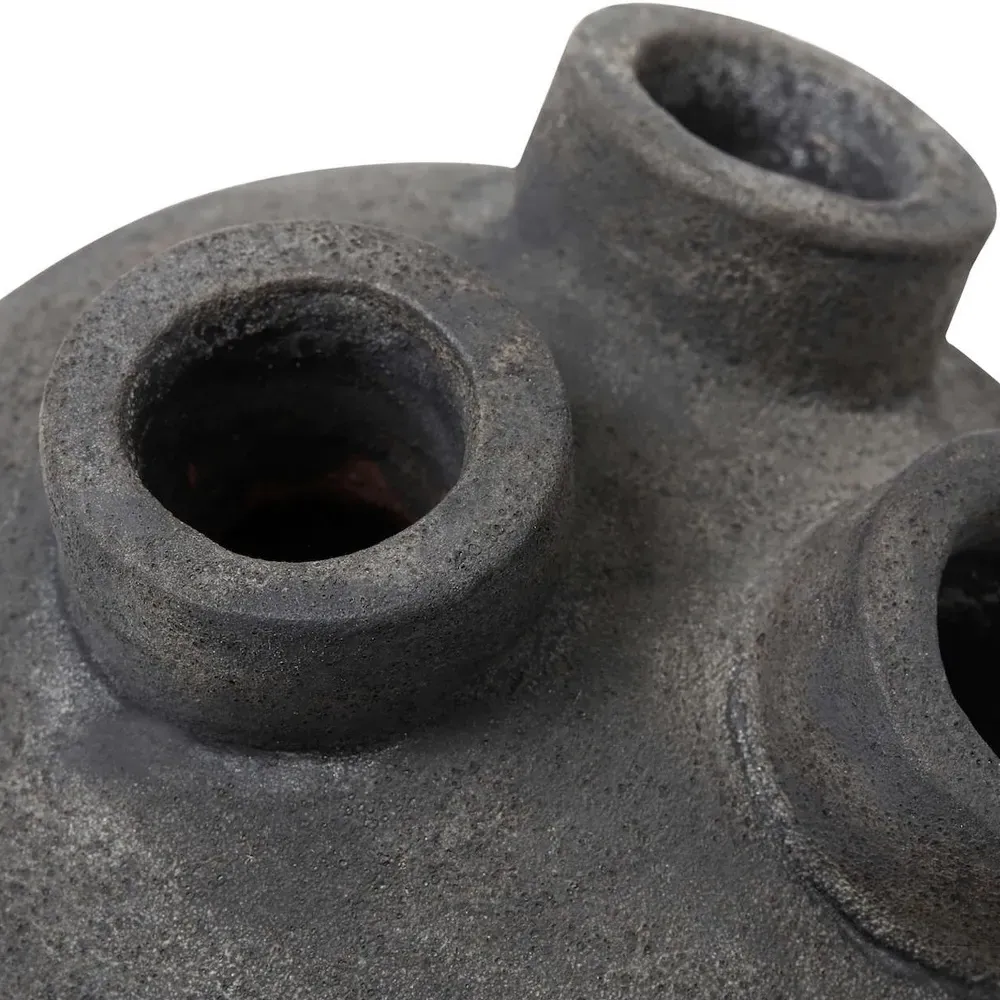 Chloe 3 Hole Decorative Vase - Grey, Terracotta