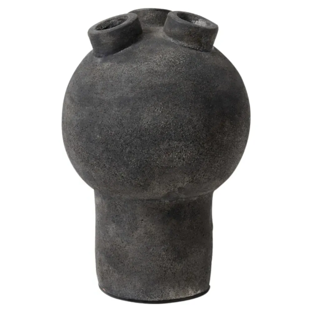 Chloe 3 Hole Decorative Vase - Grey, Terracotta image