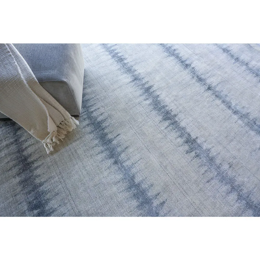 Chloe Patterned Rug - Light Blue, Wool