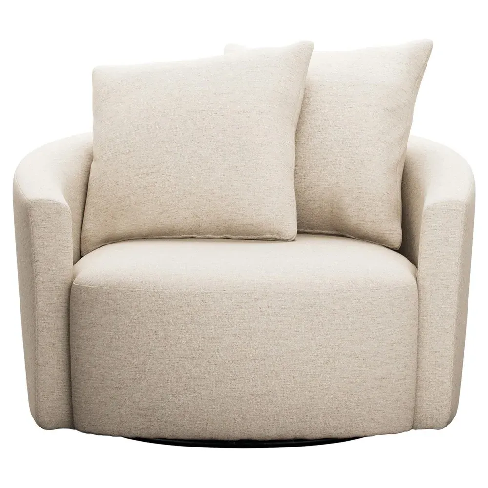 Chloe Swivel Barrel Chair - Cream, Crypton Performance Fabric image
