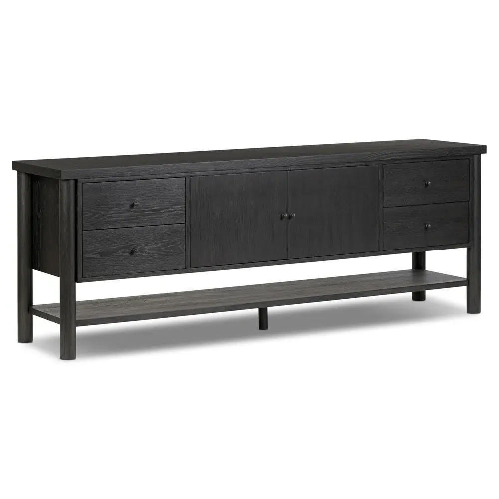 Chris Media Cabinet - Black, Oak