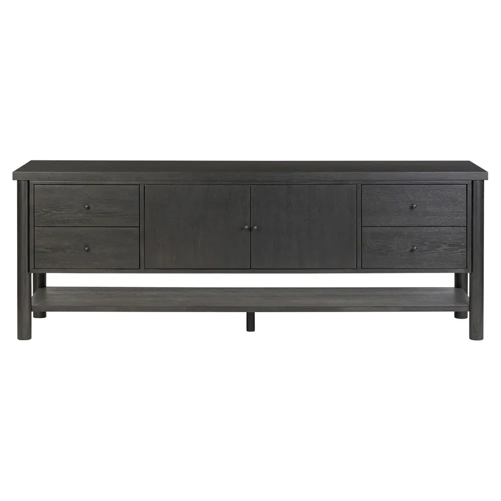 Chris Media Cabinet - Black, Oak image