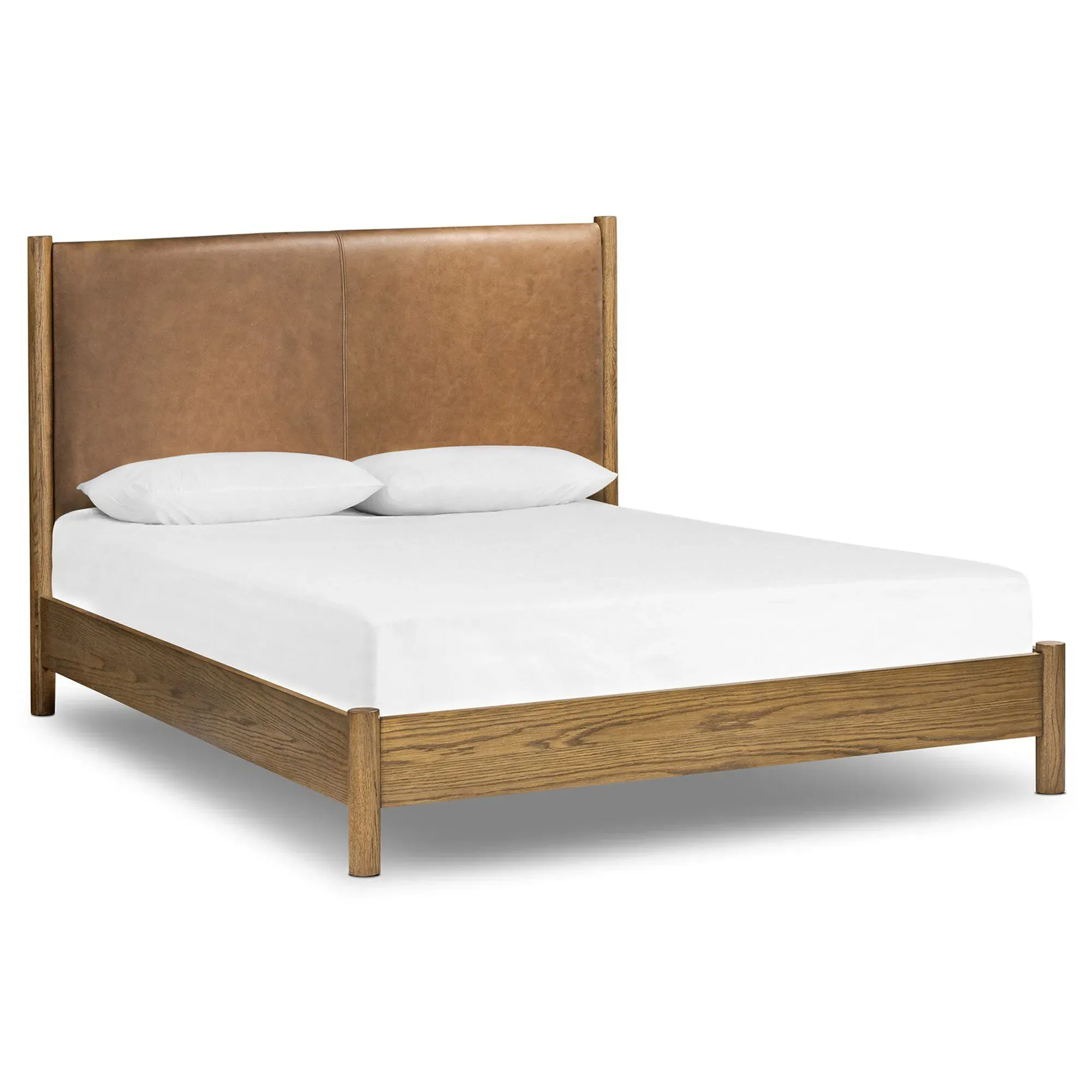 Chris Queen Size Bed Frame - Brown, Oak