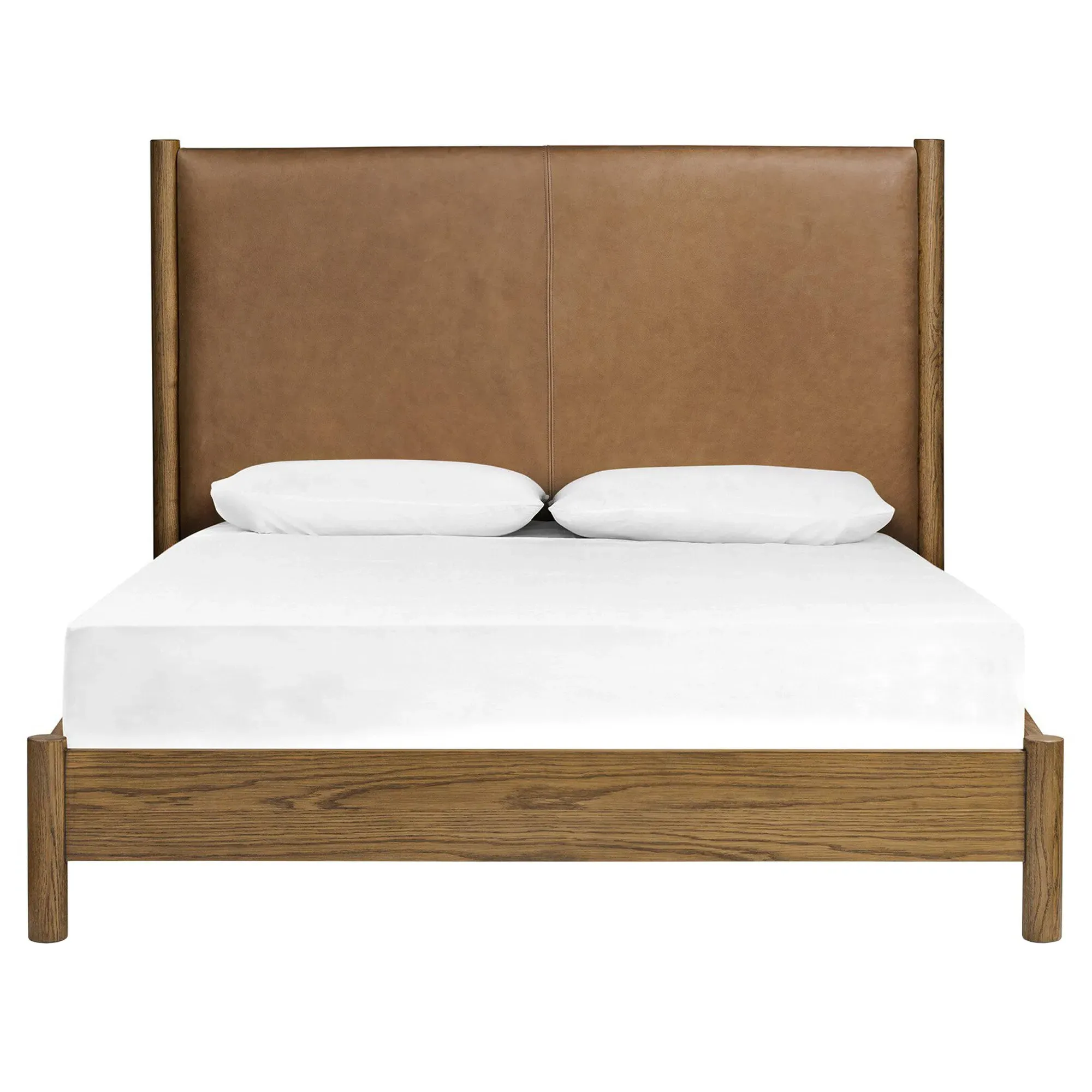 Chris Queen Size Bed Frame - Brown, Oak image