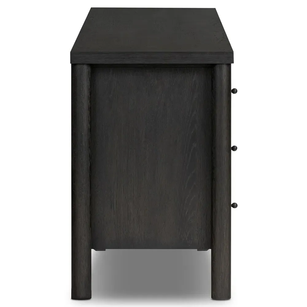 Chris Rustic Lodge Double Dresser - Black, Oak