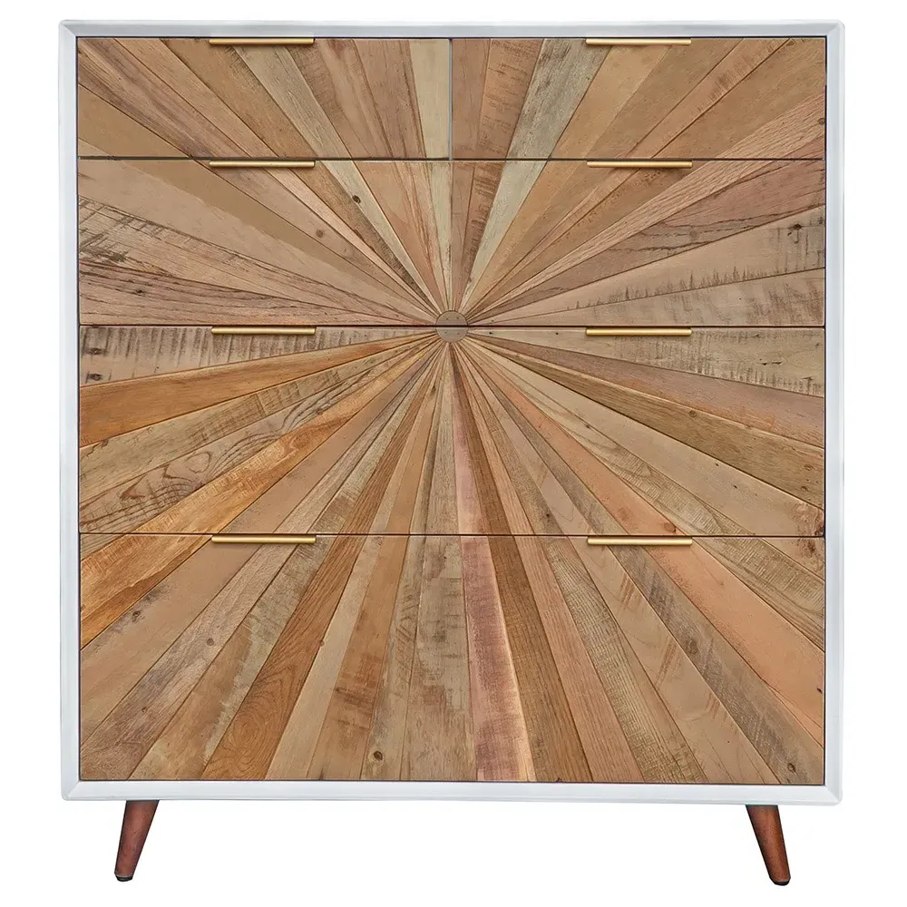 Christian 5 Drawer Dresser - White, Oak image