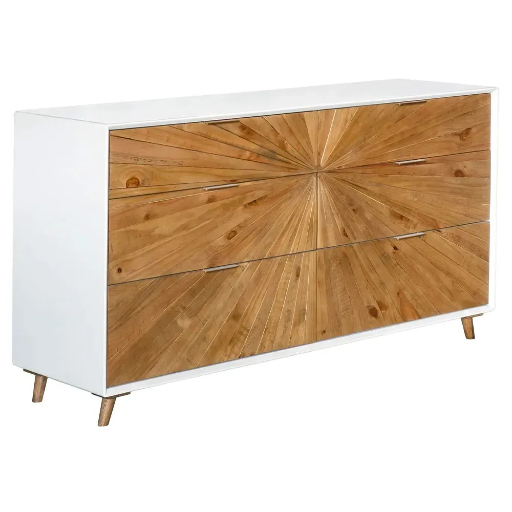 Christian 6 Drawer Double Dresser - White, Oak