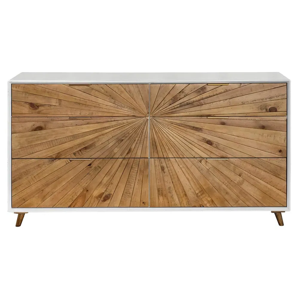 Christian 6 Drawer Double Dresser - White, Oak