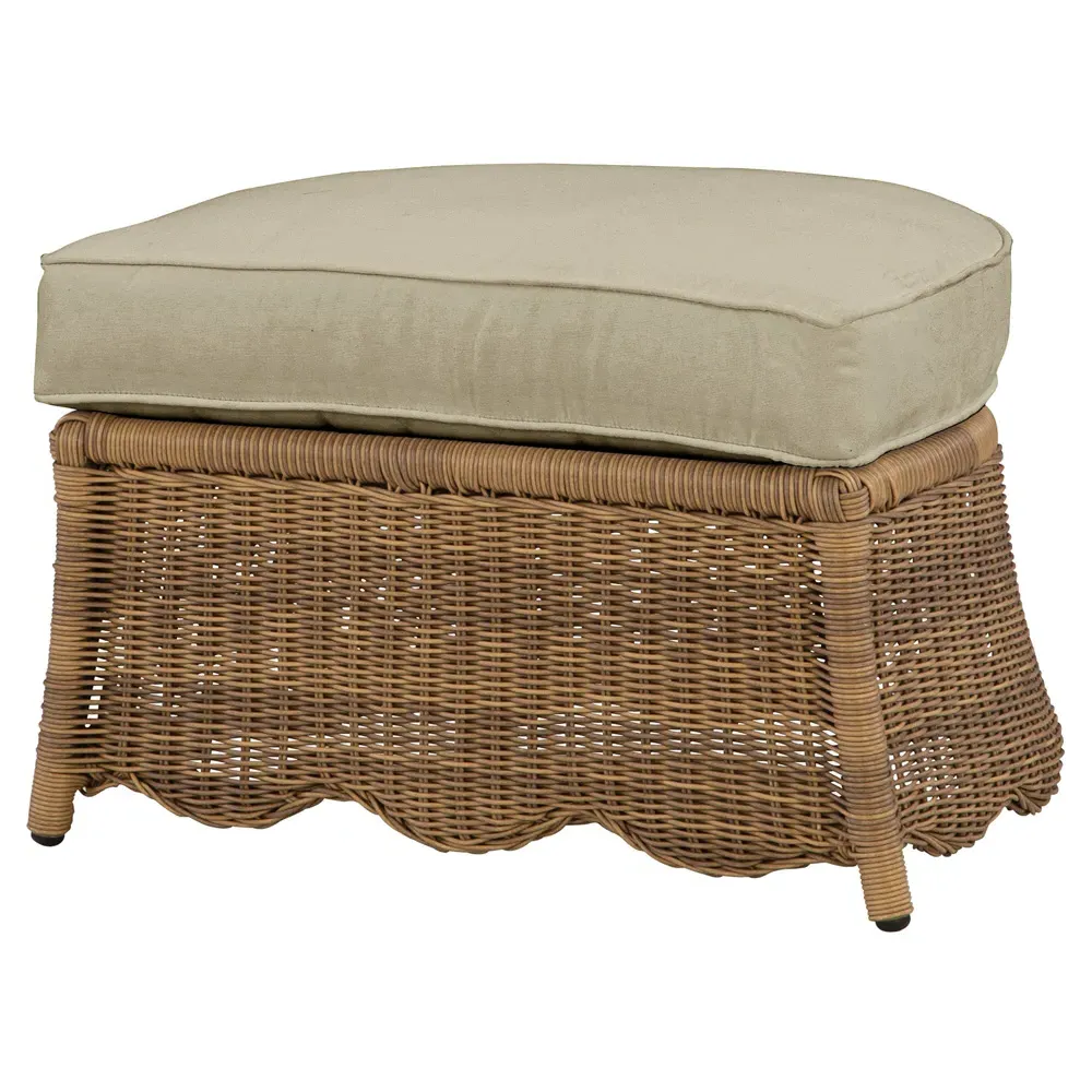 Cielo Demilune Outdoor Ottoman - Sand, Wicker