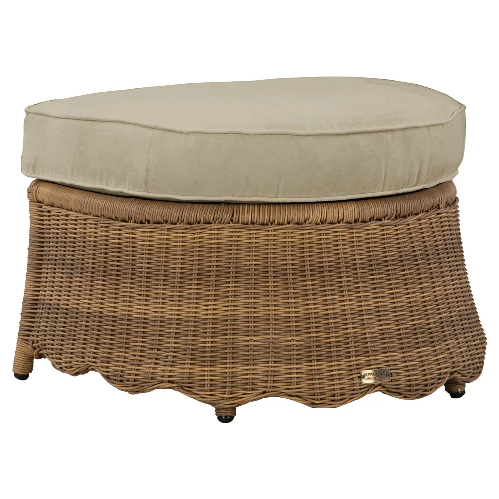 Cielo Demilune Outdoor Ottoman - Sand, Wicker image