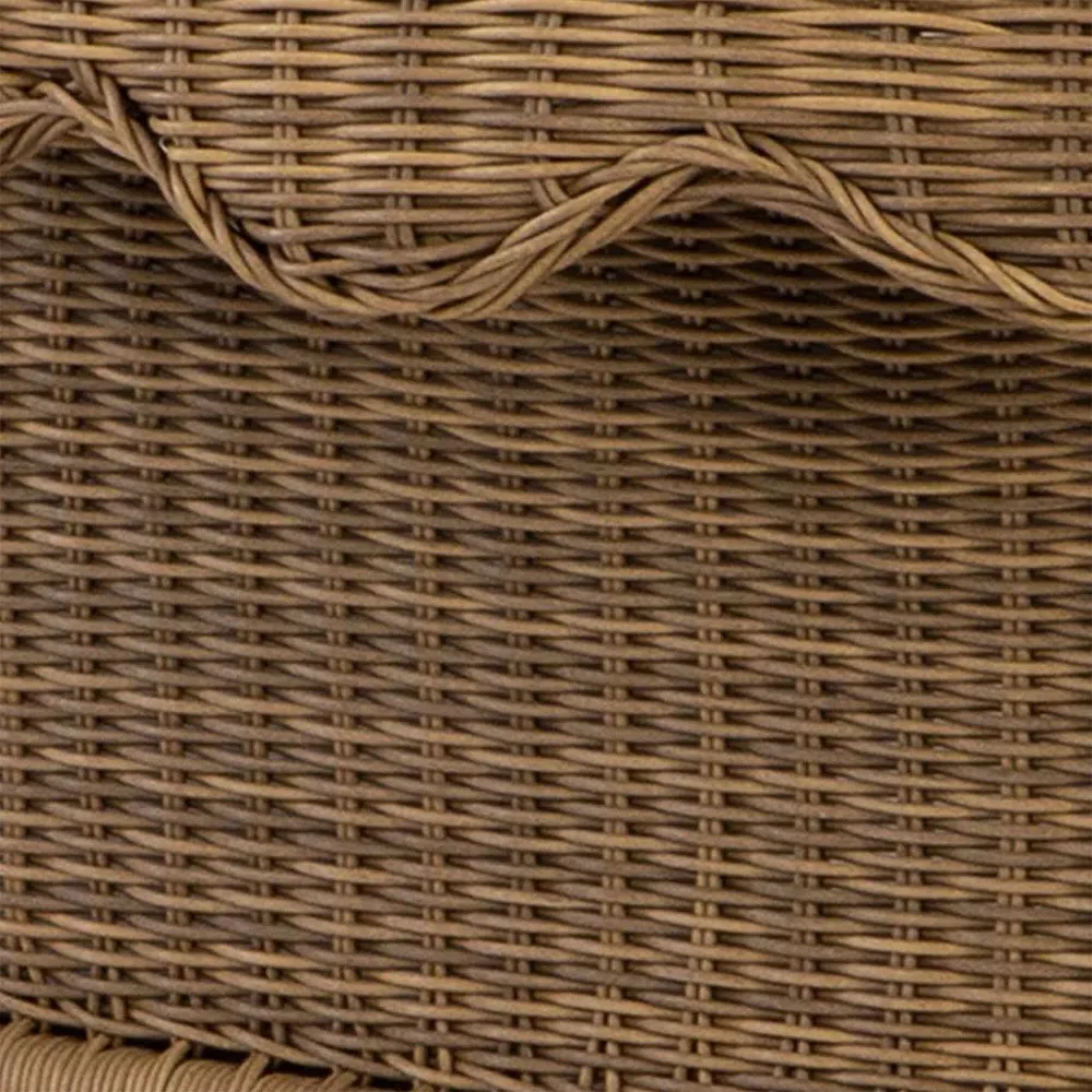 Cielo Demilune Outdoor Ottoman - White, Wicker