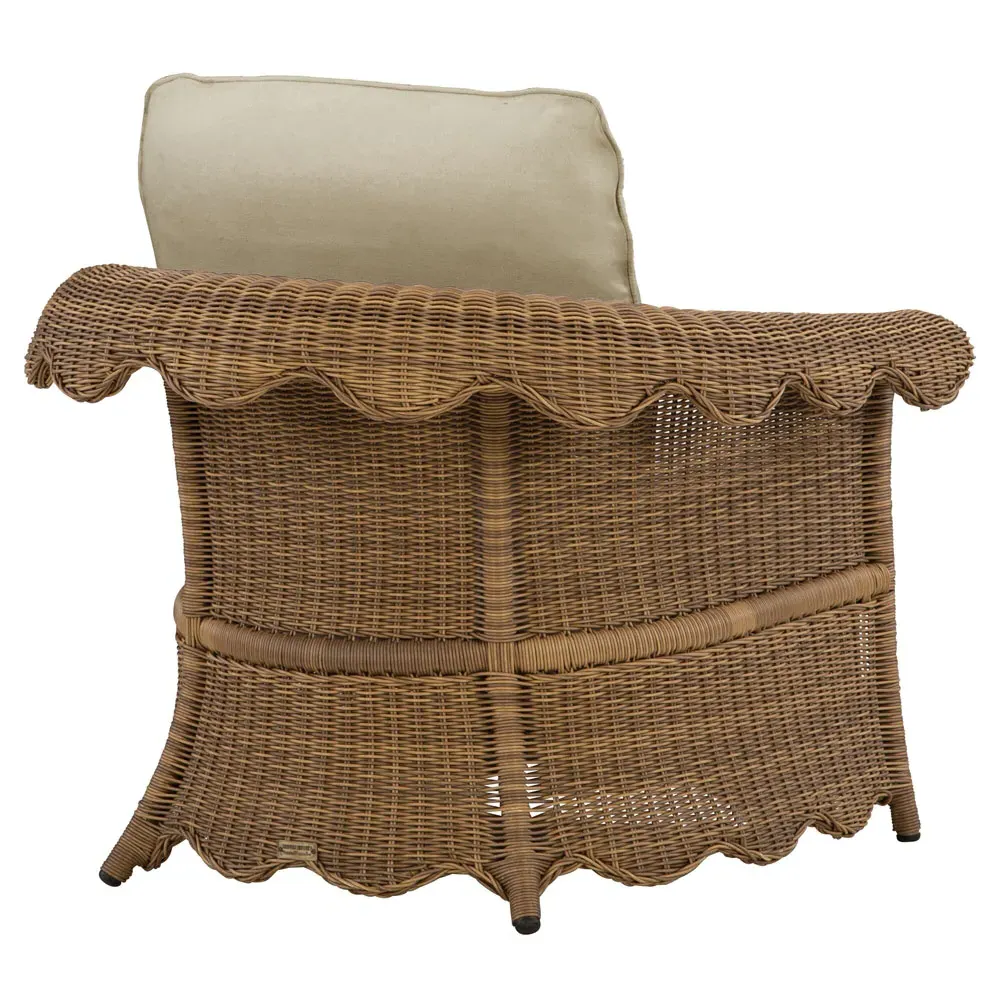 Cielo Scalloped Outdoor Lounge Chair - Sand, Wicker