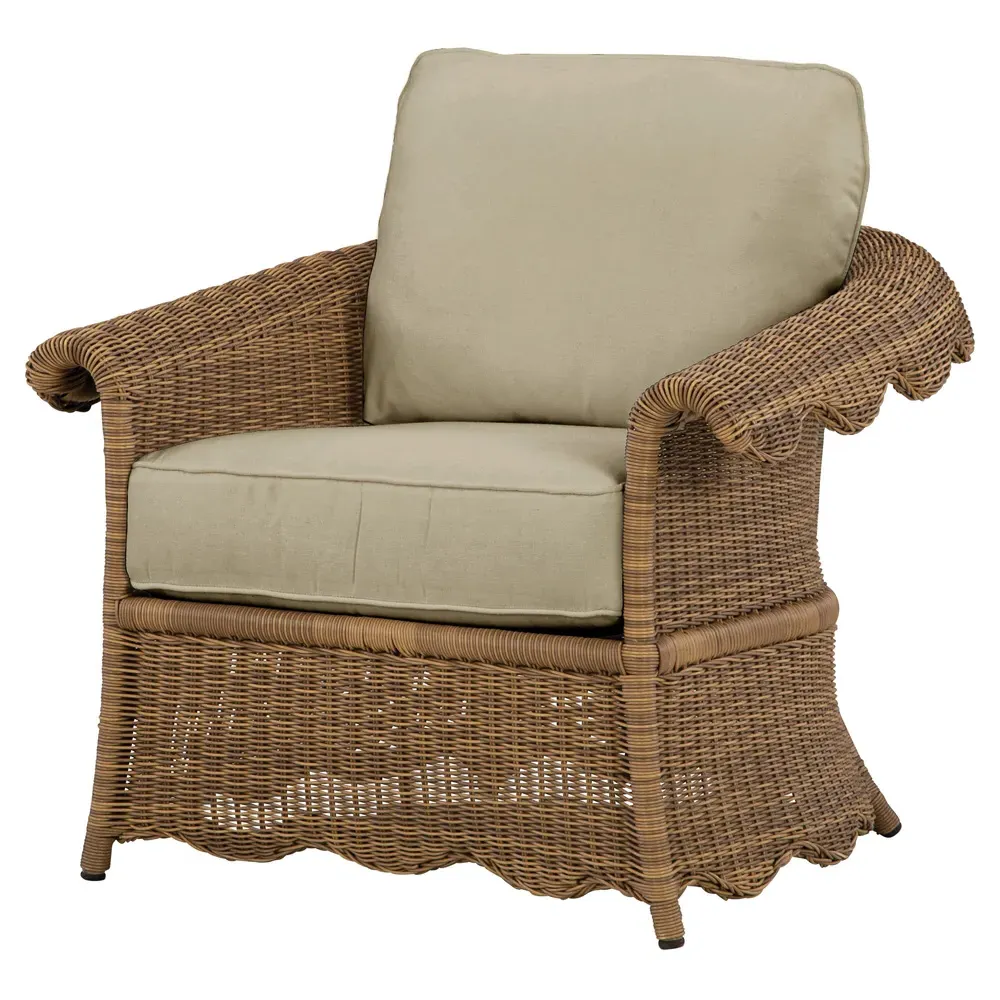 Cielo Scalloped Outdoor Lounge Chair - Sand, Wicker image