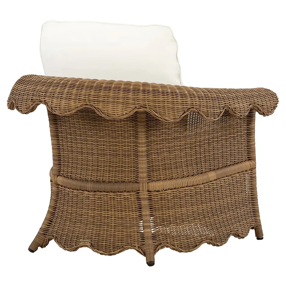Cielo Scalloped Outdoor Lounge Chair - White, Wicker