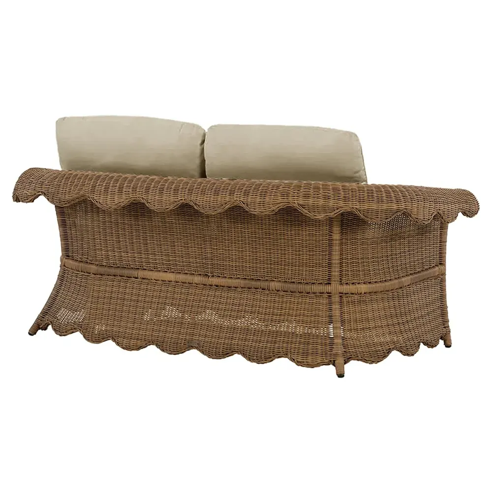 Cielo Scalloped Outdoor Loveseat - Sand, Wicker