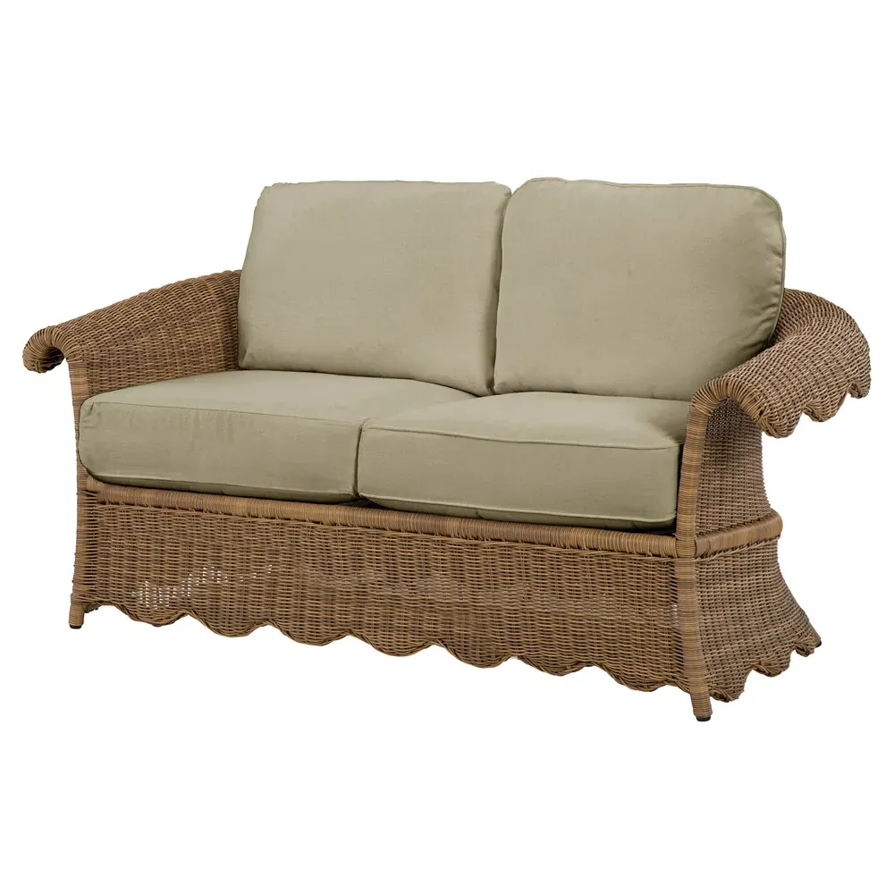 Cielo Scalloped Outdoor Loveseat - Sand, Wicker